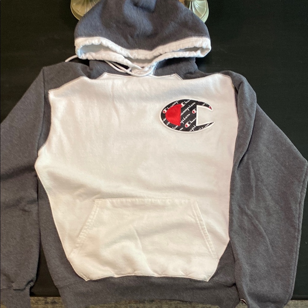Champion Two-Tone Gray and White Hoodie
